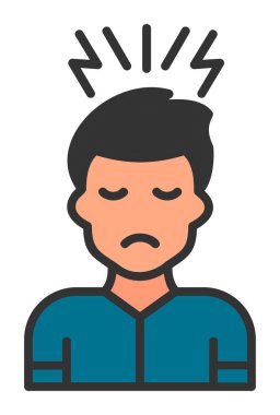 stresli kişi simgesi, vektör illüstrasyonu basit tasarım