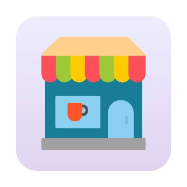 Kafe ikonu vektör illüstrasyonu