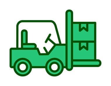 Basit Forklift simgesi, vektör illüstrasyonu