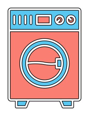 çamaşır makinesi simgesi. Basit resimleme