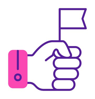 Bayrak tutan el, vektör