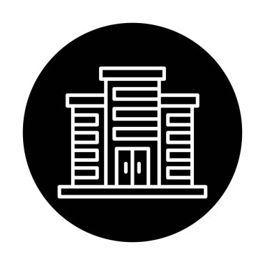 Şehir binası simgesi, vektör illüstrasyonu basit tasarım