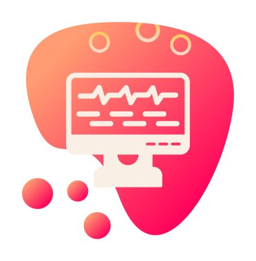 Ses çizgisi simgesi ile bilgisayar izleyicisinin vektör illüstrasyonu