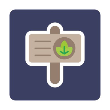 Yapraklı pankart. Web simgesi basit bir illüstrasyon. Bastır Yeşil kavram                        