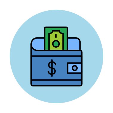 Dolar işareti simgesi vektör tasarımlı cüzdan