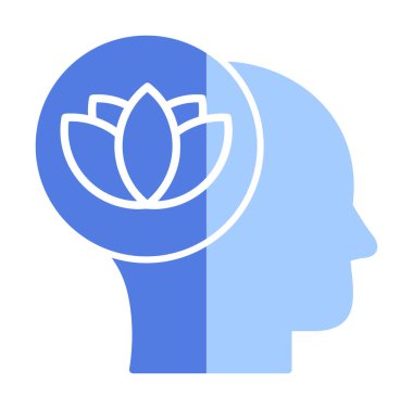 baş ve nilüfer çiçeği simgesi, vektör illüstrasyonu basit tasarım