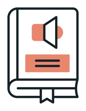 Basit Ses Kitabı simgesi, vektör illüstrasyonu