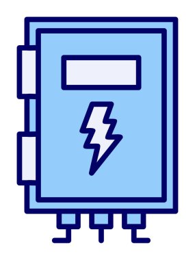 Güç simgesi, vektör illüstrasyonu. Yüksek Voltaj Kutusu              