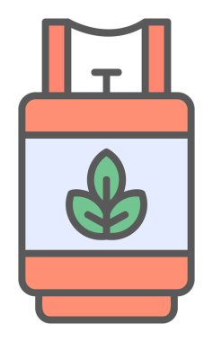 Elektrik üretim biyogaz ikonu vektör illüstrasyonu