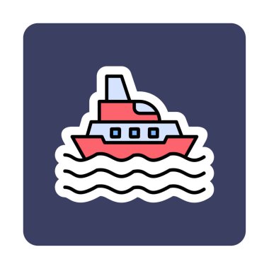 Gemi simgesi, vektör illüstrasyonu