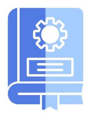 Mekanik kitap düz simgesi, vektör illüstrasyonu 