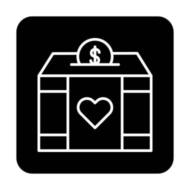 Charity Kutu vektör simgesi 