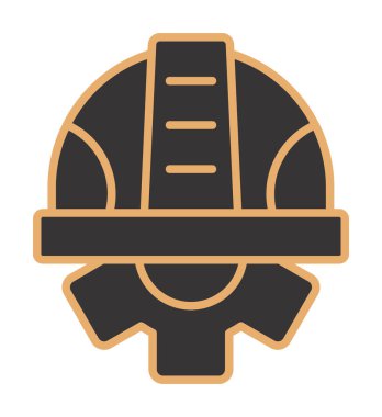 Güvenli Miğfer Düz Vektör Simgesi.                        