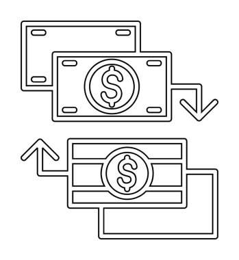 para değişimi simgesi, vektör illüstrasyonu 