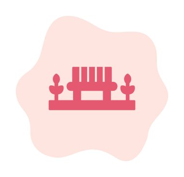 Park bankının ikonu. Düz renk tasarımı. vektör illüstrasyonu