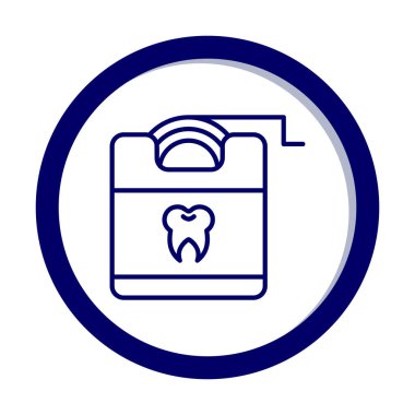 Diş ipi ikonu. Diş hekimi vektör illüstrasyonu.