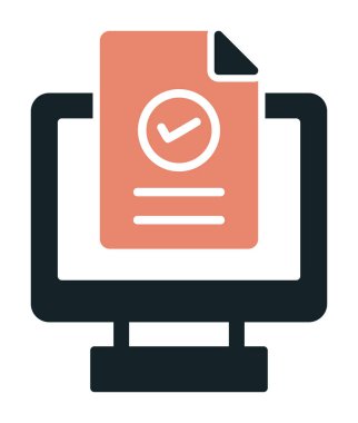 Bilgisayar ekranında web sitesi kayıt simgesi, vektör illüstrasyonu basit tasarım