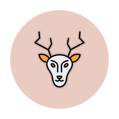 Geyik. Web simgesi basit illüstrasyon