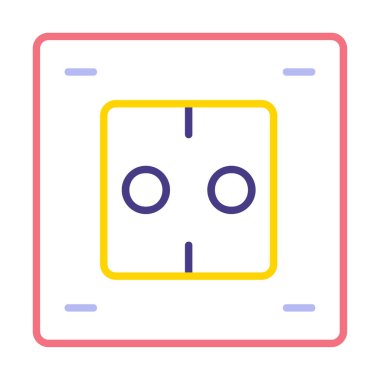 Modern Elektrik Soket simgesinin vektör illüstrasyonu       