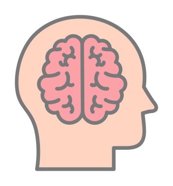 İnsan beyni ikon vektör tasarımını izole etti