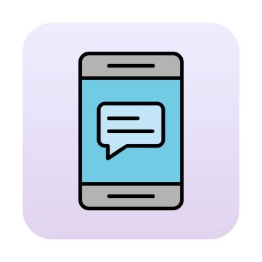 İleti simgesi vektör illüstrasyonlu akıllı telefon