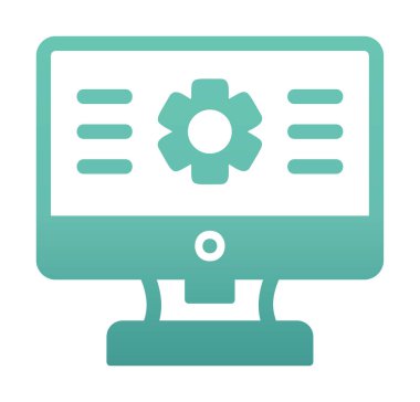 bilgisayar izleme simgesi, vektör illüstrasyonu basit tasarım