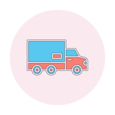 dağıtım kamyonu simgesi, vektör illüstrasyonu