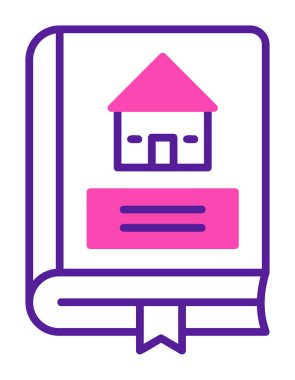 Mimarlık Kitabı düz simgesi, vektör illüstrasyonu 