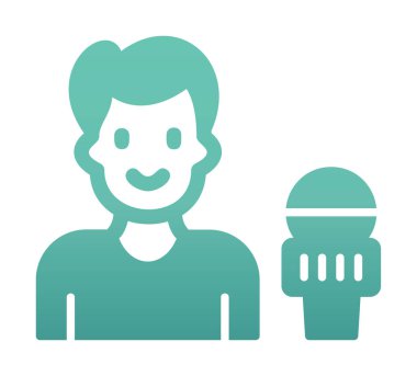 Haber muhabiri. Web simgesi basit illüstrasyon                       