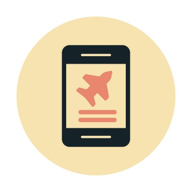 Uçak simgesi vektör illüstrasyonunda bilet