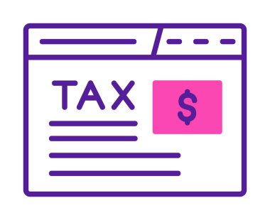 beyaz üzerinde vergilendirme web sitesi simgesi vektör çizimi 