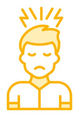 stresli kişi simgesi, vektör illüstrasyonu basit tasarım