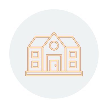 ev düz simgesi, vektör illüstrasyonu 