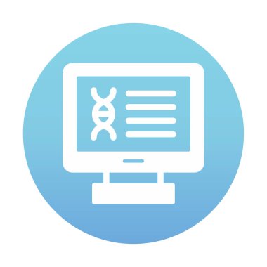 Bilgisayarda kromozom web simgesi. vektör illüstrasyonu