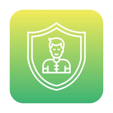 Kalkan simgesindeki adam, vektör çizimi