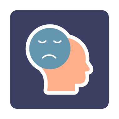 Basit yassı Üzüntü ikonu vektör çizimi 