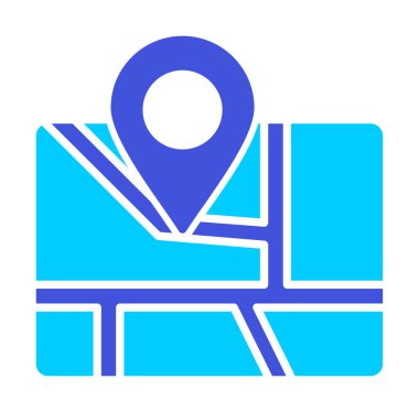 Konum iğnesi, vektör illüstrasyonlu harita simgesi