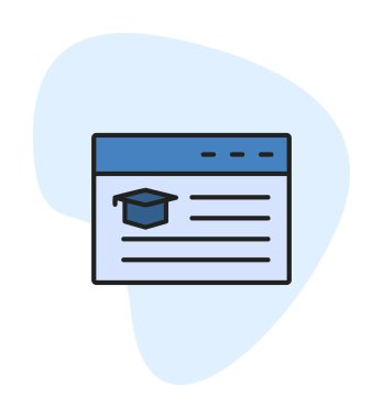 çevrimiçi eğitim simgesinin vektör illüstrasyonu               