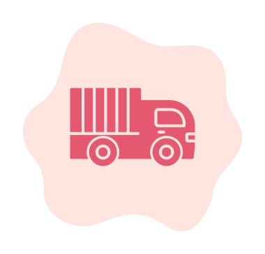 dağıtım kamyonu simgesi, vektör illüstrasyonu