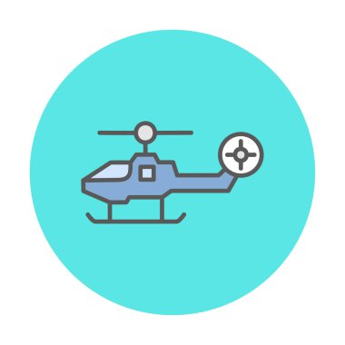 Askeri savaş helikopteri. Web simgesi basit illüstrasyon 