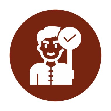 Bayrak taşıyan adam, vektör illüstrasyonu 