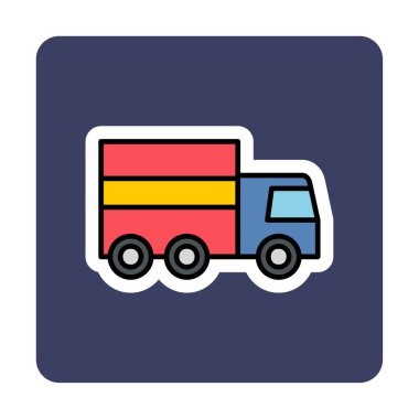 kamyon simgesi, vektör illüstrasyonu
