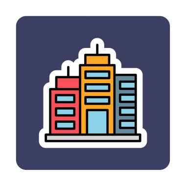 Şehir binası simgesi, vektör illüstrasyonu basit tasarım