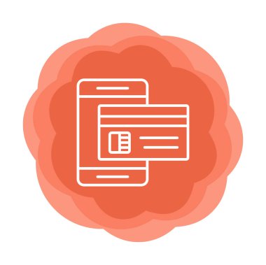 Basit Çevrimiçi Ödeme simgesi, vektör illüstrasyonu