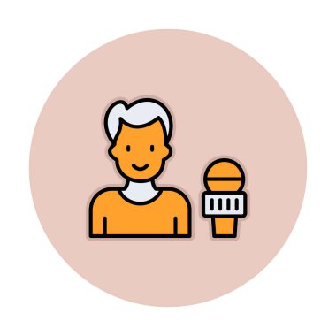 Haber muhabiri. Web simgesi basit illüstrasyon                       