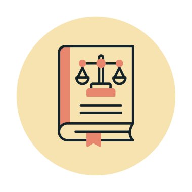Hukuk kitabı. Web simgesi basit illüstrasyon 