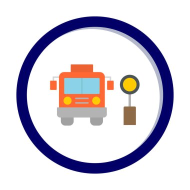 Otobüs Durağı vektör düz simgesi simgesi