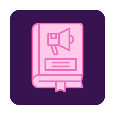 Pazarlama Kitabı simgesi, vektör illüstrasyonu