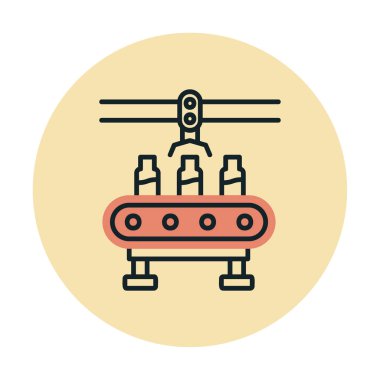 Basit Su Fabrikası simgesi, vektör illüstrasyonu