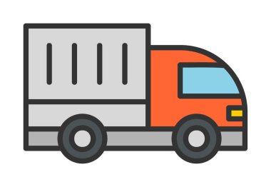 kamyon simgesi, vektör illüstrasyonu